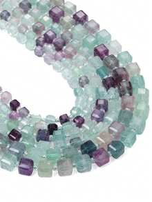 Natural Colorful Rainbow Fluorite Diy Beads Faceted Loose Accessories 4 6 8 10mm For Jewelry Making Bracelet Necklace Keychain Making Supplies - Magic Stone - View 9