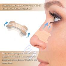 100pcs Breathable Beige Large Size Nasal Strips, Multi-Function Nasal Dilator Strips, Nasal Support Patches, Professionally Designed For Smooth Breathing - 100pcs - View 5