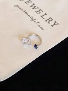 1pc Colorful Sparkling Zirconia Women's Luxury Versatile Elegant Exquisite Ear Piercing Earrings Wholesale - Silver - View 8