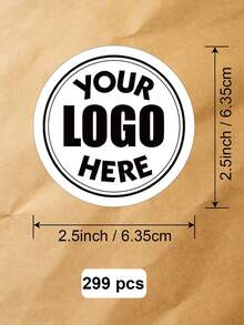 19-299pcs 1-3.5inch Custom Design Circle Logo Stickers - Personalized Printed Waterproof Paper/Plastic Business Branding & Packaging Seals Label, Round Label For Weddings Birthdays, Custom Circle Stickers For Business Logo - White - View 18