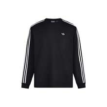 adidas originals CALI 寬鬆三條紋圓領運動長袖T恤 男款 - 黑色 - 查看 17