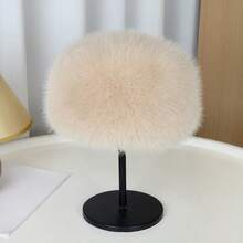 1PC Solid Color Polyester Faux Fur Oversized Head Circumference Long Hair Flat Top Mongolian Hat Winter Faux Fur Patchwork Fur Hat Autumn/Winter - 1pc - View 13