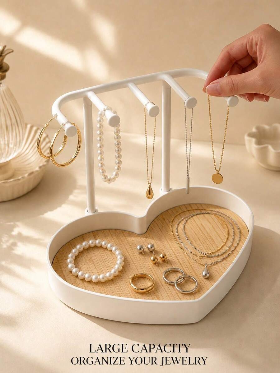 Jewelry Storage Box, Jewelry Box, Used For Storing Necklaces, Earrings, Jewelry, Keys, Perfume, Lipstick, Glasses And Watches. Space-Saving Multi-Functional Storage Rack, Durable Plastic Design, Suitable For Small Spaces, Perfect Gift For Living Room. - Multicolor - View 1