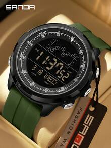 SANDA New Watch For Men LED Digital Chronograph Stopwatch 5ATM Waterproof Electronic Luminous Clock Military Sport Wristwatch - One Size Fits All - View 11