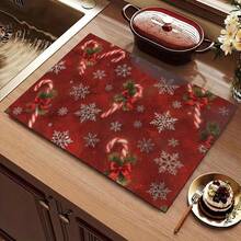 1 Buah Keset Selamat Datang Tema Natal, Karpet Kecil Penyerap Diatomit, Keset Lantai Anti Selip untuk Kompor, Mesin Kopi, Air, Bar, Meja, Dekorasi Rumah Natal Halloween, Keset Dalam dan Luar Ruangan untuk Pintu Depan dan Area Dapur - MultiWarna - View 13