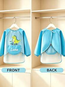 Personalized Long Aprons, Reversible Aprons With Customizable Name Prints, Painted Smocks, Soft, Skin-Friendly, Durable, And Washable Aprons, Art Graffiti Protective Clothing, Lightweight And Breathable Full-Sleeve Jackets. - Multicolor - View 6