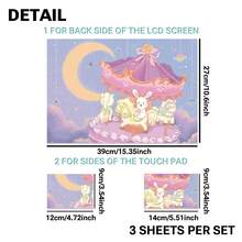 Cute Dreamy Galaxy Rabbit Vinyl Laptop Stickers 3pcs Set, Light Purple Starry Sky Rainbow Cloud Moon Pattern, Includes Laptop Back Cover And 2 Palm Rest Stickers, Fits Most Laptops 15.5 Inch And Below, Waterproof Scratch-Resistant Removable No Residue - View 11
