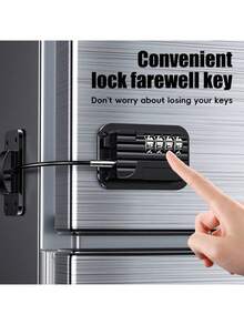 2 Packs Refrigerator Password Lock, Refrigerator Lock, With Combination Lock, Suitable For Toddlers And, Self-Adhesive Freezer Lock, Suitable For Cabinets, Drawers, Ovens, Windows - A - View 1
