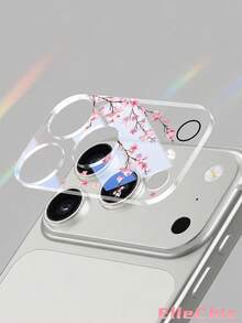 1‑Pack Pink Cherry Blossoms Pattern Tempered Glass Lens Protector, Compatible With 17 Pro/17 Pro Max, 18 Pro/18 Pro Max Full‑Series Models. Full‑Coverage Rear Camera Protection, Scratch‑Resistant And Wear‑Resistant, Easy To Install. - Clear - View 6