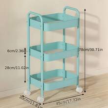 5pcs Ultra Thin Metal Rolling Cart 4-Tier/3-Tier Multi-Function Storage Rack Narrow Mobile Organizer Shelf Space-Saving Pink Bathroom Laundry Kitchen Office Home - Multicolor - View 8