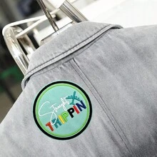 1pc Travel Style "Straight Trippin" Iron-On Embroidered Patch, Suitable For Trucker Hats, Jeans, Jackets, Bags, Backpacks, Essential Embroidery Decor For Small Business Startups - 1pcs-o - View 5
