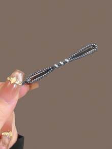 1pc/2pcs/4pcs Elegant Faux Pearl Bow Hair Clip, Fashionable Side Clip, Bangs Clip, Minimalist Women's Hair Accessory - Multicolor - View 11
