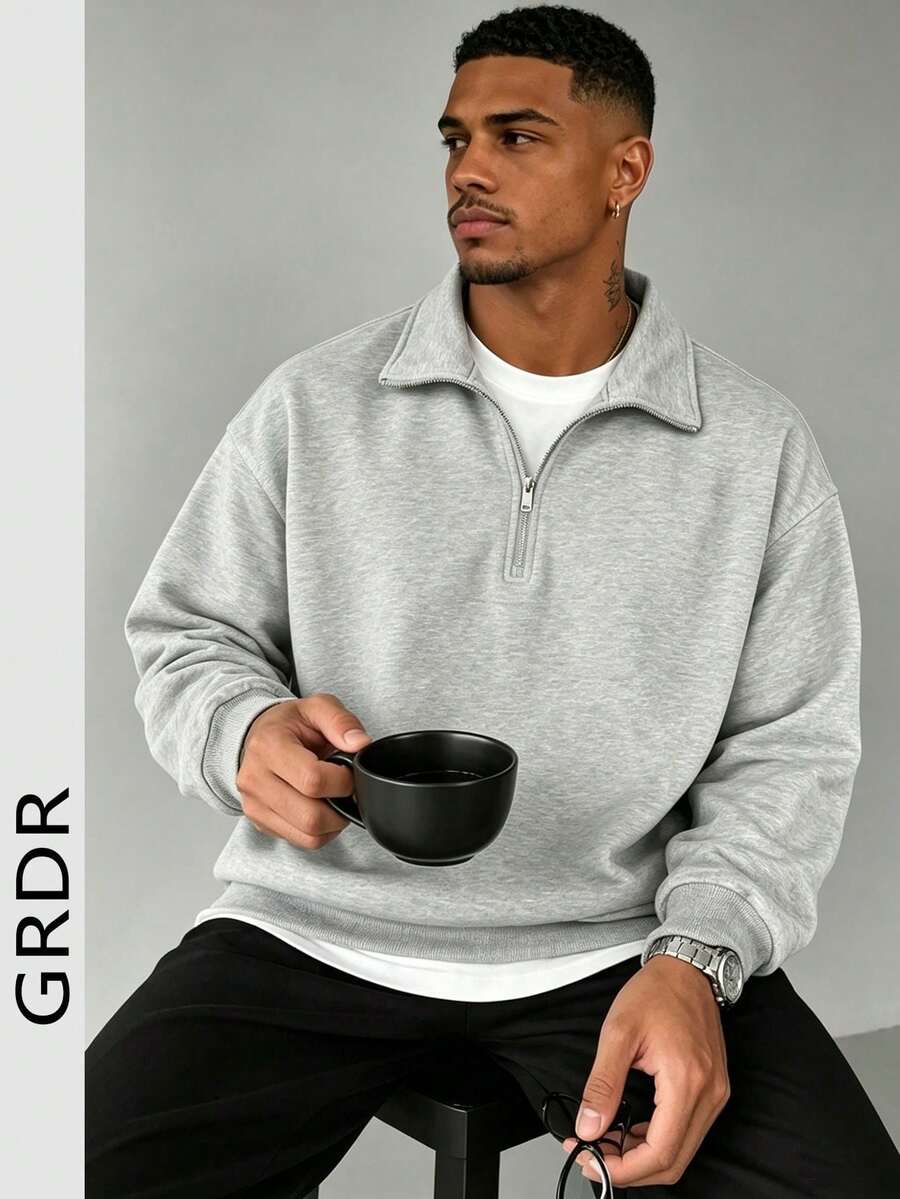 GRDR Men's Autumn/Winter Zip-Up Pullover Pullover Sweatshirt