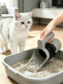 Cat Litter Scoop With Waste Storage Box, Detachable Large Capacity Poop Scoop With Trash Bag Holder, Portable Easy Clean Cat Litter Sifting Cleaning Tool, Durable PP Plastic, Suitable For Daily Cat Litter Box Maintenance, Pet Home Cleaning Supplies - Multicolor - View 7