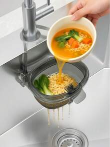 Hanging Sink Drain Basket 1pc, Portable Anti‑Clog Food Residue Filter Strainer For Kitchen Fruit Vegetable Waste Separation - Sink-mounted Drain Basket - View 6