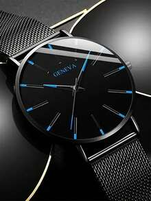 4/5pcs Casual Ultra-Thin Dial Men's Watch Set With Faux Bullet Jewelry, Best Gift Choice For Boyfriend/Father/Friend - Black - View 6