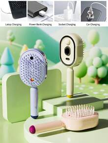 Electric Mist Massage Comb, Anti-Tangle Fluffy Smooth Hair Brush, Mist Massage Comb Anti-Tangle Hair Care Detangling Fluffy Smooth Hair Comb, Christmas Gift - Multicolor - View 5