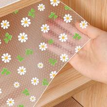 4/8pcs Small Size Printed Clover Pattern Mini Fridge Mats, 30cm*45cm/11.81in*17.72in, Washable Waterproof Oil-Resistant, Suitable For Mini Fridge Shelves, Mini Freezer Glass Shelves, Small Cabinet Drawers, Etc. - Shamrock - View 6