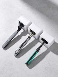Waterproof Razor Holder No-Drill Razor Storage Racks Multifunctional Wall Mounted Shaver Holder For Bathroom Storage Can Store Toothbrushes Chargers Fall Decor For Home Back To School Bathroom Decor Home Bedroom Travel Essential Accessories - Multicolor - View 4