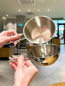 1/2pcs 304 Stainless Steel Cooking Bowl, Korean Style Ramen Bowl, Multi-Functional Salad Bowl, Egg Beating Bowl, Single Person Small Cooking Pot - View 2
