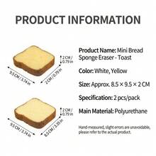2pcs Toast Bread Shaped Cleaning Sponges, 2 Colors Available, Multi-Functional Scrubbing Pads For Home Cleaning, Super Absorbent Ergonomic Design Kitchen Dish Sponge - A - View 7