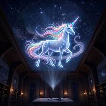 Portable USB Dream Creature Projection Lamp - 360° Rotatable LED Atmosphere Light With Interchangeable Dream Image Slides (Unicorn, Deer, Fox, Cat) - Creative LED Night Light For Bedroom, Living Room, Car Ceiling - Novelty Decor And Gift - Dreamy Forest - View 6