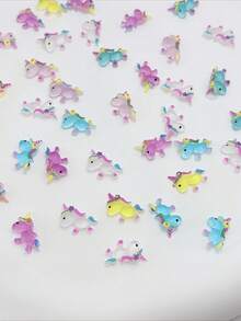 15pcs Mixed Color Unicorn Nail Art Charms, 3D Cartoon Cute Animal Resin Rhinestone Nail Decor, Phone Case Earring Hair Clip Decoration Small Accessories - Multicolor - View 5