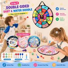 Set 2-in-1 Alas Lukis Air dan Papan Dart, Alas Gambar yang Dapat Digunakan Kembali dengan Papan Dart Bola Lengket, Mainan Edukasi untuk Kembali ke Sekolah, Hadiah Pesta - MultiWarna - View 4