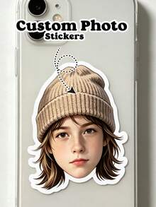 35pcs 3.5-5.5cm Custom Face Stickers Sheet Personalized Photo Waterproof Personalized Photo, People & Pets, Face Stickers From Picture, Custom Decals For Cups, Water Bottles, Laptops, Party Favors - Multicolor - View 3
