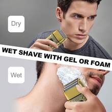 1pc USB Rechargeable Reciprocating 3-Blade Electric Shaver, Bronze Body, Men's Beard Trimmer And Shaver - Bronze - View 7