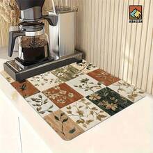 1pc Extra Large Draining Mat, Bar Countertop Waterproof Mat, Drying Mat, Drainage Mat, Coffee Machine Mat, Coffee Cup | Tableware Draining, Absorbent Quick-Dry Draining, Waterproof & Oil-Resistant, Washable & Reusable, Suitable For Kitchen | Cafe, Tea Cup, Coffee Cup, Coffee Machine Accessories, Home Decor For Coffee Lovers, Rental Home Improvement - Multicolor - View 6