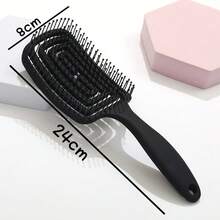 1pc Dual-Function Hollow Comb, Suitable For Dry And Wet Hair, Gentle Massage Design, Fits All Hair Types, Home Essential, Daily Use - Multicolor - View 12