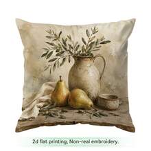 4pcs/1pc Vintage Still Life Fruit & Vegetable Pattern Pillow Case, Single-Sided Printed Pillow Case, Suitable For Living Room, Bedroom, Home Decor, All-Season Pillow Case - Multicolor - View 12