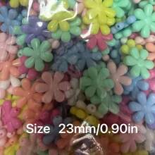 20PCS/50PCS Acrylic Colorful Six-Petal Snowflake Beads, Macaron Spring Color Sunflower Beads, Suitable For Handmade DIY Beading, Various Jewelry Matching, Crafts And Accessories Making - Colorful Six-petal Snowflake Beads - View 6