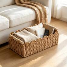 1pc Multi-Functional Storage Basket, Suitable For Everyday Home Organization. Can Be Used In Kitchens, Bathrooms, Bedrooms, Living Rooms, And Dormitories. Perfect For Countertops, Shelves, Dressing Tables, And Both Stylish And Rustic Decor. - Multicolor - View 7