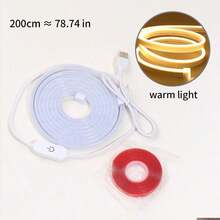 1pc USB LED Neon Light Strip With Touch Power Switch, Flexible And Cuttable Rope Light For Bedroom Wall Indoor DIY Atmosphere Decoration - Multicolor - View 22