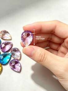 Shiny Teardrop Flat‑Back Acrylic Rhinestones, 60/120/240Pcs Multi‑Purpose DIY Decor For Hair Clips, Garment & Handbag Craft Projects - Multicolor - View 4
