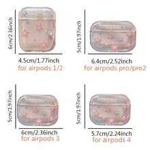 1pc Cute Colorful Star Pattern Transparent Wireless Earphone Protective Case With Beaded Heart Star Charm Keychain, Shockproof Soft TPU Clear Earbud Cover, Sweet Aesthetic Accessory For Girls Gift, Compatible With Pods 1/2/3/Pro/Pro 2/Pro 3 - Clear - View 5