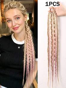 24 Inch 1pc Wig Ponytail Synthetic Matte Dreadlocks1 Bohemian Intermediate Color Wig Braided Braid - Multicolor - View 13