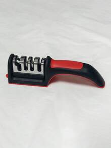 1pc Multi-Function Household Plastic Knife Sharpener, With 4 Sharpening Slots, 3-Stage Sharpening, Kitchen Manual Sharpening Stone, Handheld Multi-Function Quick Sharpening Tool, With Base Kitchen Accessory, Suitable For Scissors And Other Accessories Quick 3-Stage Repair, Tungsten Steel Material - Multicolor - View 11