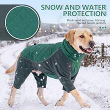 Quilted Dog Coat With Leg Coverage, Warm Winter Dog Jacket, Soft Fleece Pet Clothes, Windproof Dog Jumpsuit For Small Medium Large Dogs - Multicolor - View 6