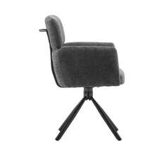 CLIPOP Drehbarer Esszimmer Stuhl mit Armlehnen, Schreibtischstuhl 360° Drehbar, Chenille Bürostuhl, Drehstuhl für Büro/Schlafzimmer/Wohnzimmer - Grau - Übersicht 8