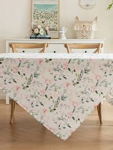 MineLain 1pc Colorful Floral & Bird Pattern Tablecloth, Rectangular Tablecloth, Farmhouse Style Home Dining Table Cloth, Washable, Suitable For Home Kitchen, Dining Room, Parties, Picnics, Dates, Weddings, Themed Events, Indoor & Outdoor Use - Multicolor - View 20