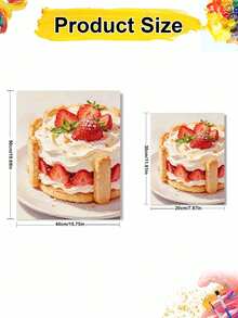 1pc Strawberry Cake DIY Number Painting, Canvas Painting DIY Handmade, Adult Home Decor, Holiday Gift - Sets - View 4
