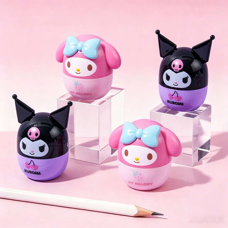 1 buah Rautan Pensil Kartun Seri Sanrio, Rautan Pensil Berbentuk 3D Kuromi & My Melody yang Sangat Menarik, Alat Tulis Siswa, Rautan Pensil Portabel dan Ringkas, Benda Kecil untuk Meja Anak, Alat Belajar yang Lucu & Menyenangkan, Barang Hadiah - MultiWarna - View 1