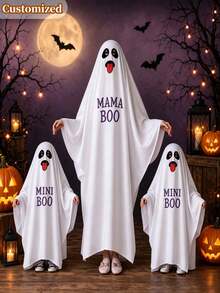 Customizable Ghost Cape Costume, Perfect For Halloween Roleplay (Witch, Vampire, Wizard, Ghost), Trick-Or-Treating, Costume Parties, Masquerade Balls And Stage Performances; Fun Personalized Gift For Family, Partners And Friends - Multicolor - View 11