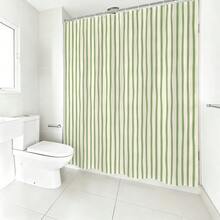 1 buah Tirai Mandi Motif Garis, Desain Minimalis, Tirai Mandi Tahan Air, Cocok untuk Sekat Bak Mandi, Dekorasi Kamar Mandi dan Aksesoris Kamar Mandi, Dilengkapi dengan 12 Pengait, Hadiah Dekorasi Rumah - MultiWarna - View 8