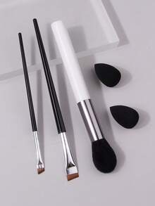5Pcs Makeup Brush Set,Soft Hair For Flawless Coverage,Light Thin Easy‑To‑Blend Sharp Strokes Cosmetic Tools For Makeup Beginners - Multicolor - View 5