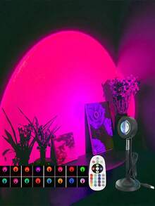 RGB Floor Lamp, Multi-Color Projection Light With Large Remote Control, Different Color Change Modes, 360° Rotation, Night Light, Suitable For Decoration, Photography/Party/Bedroom/Home Decor/Halloween/Party Light, Sunset Lamp - Multicolor - View 2