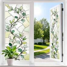 1/3pcs Retro Floral And Vine Privacy Window Film, Reusable PVC Electrostatic Adsorption Window Film, Suitable For Kitchen, Bathroom, Balcony Windows, And Home Decor. - Frosted Glass Sticker - View 8